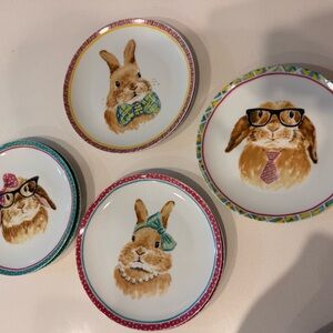 Pier 1 Porcelain bunny plates set of 8